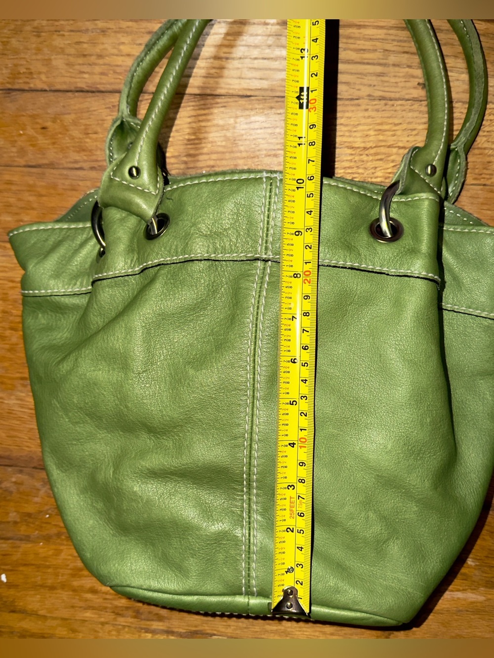 Tignanello Green Leather Shoulder Tote (EUC) - Picture 13 of 16